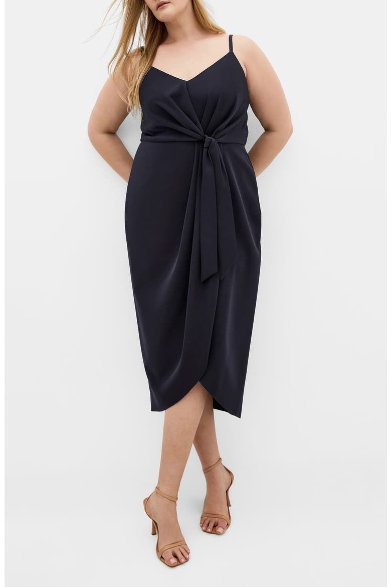 Love Affair Faux Wrap Dress, Main, color, DARK NAVY