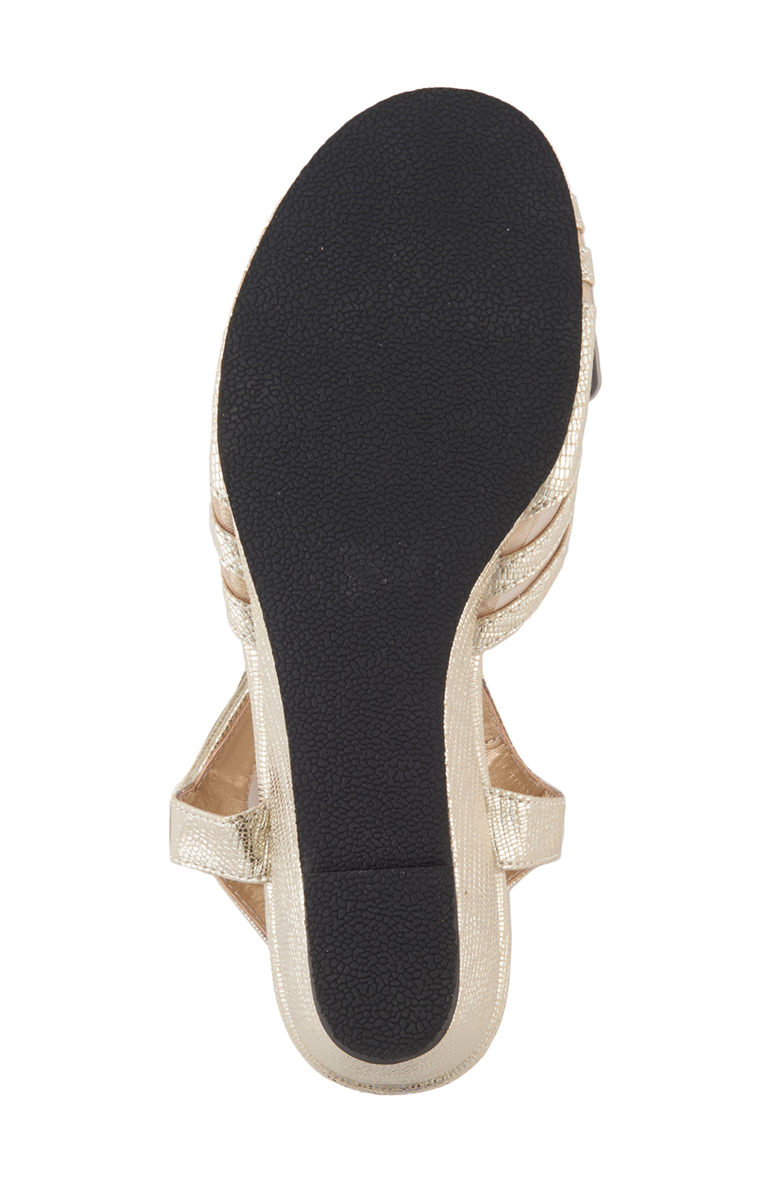 Abano Faux Leather Wedge Sandal, Alternate, color, GOLD PRINT