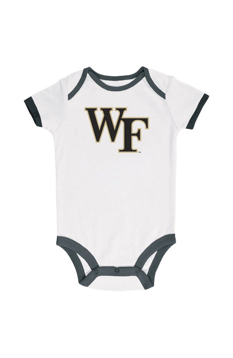 Champion Newborn & Infant Champion Black/Heather Gray/White Wake Forest Demon Deacons Three-Pack Bodysuit Set, Alternate, color, Black