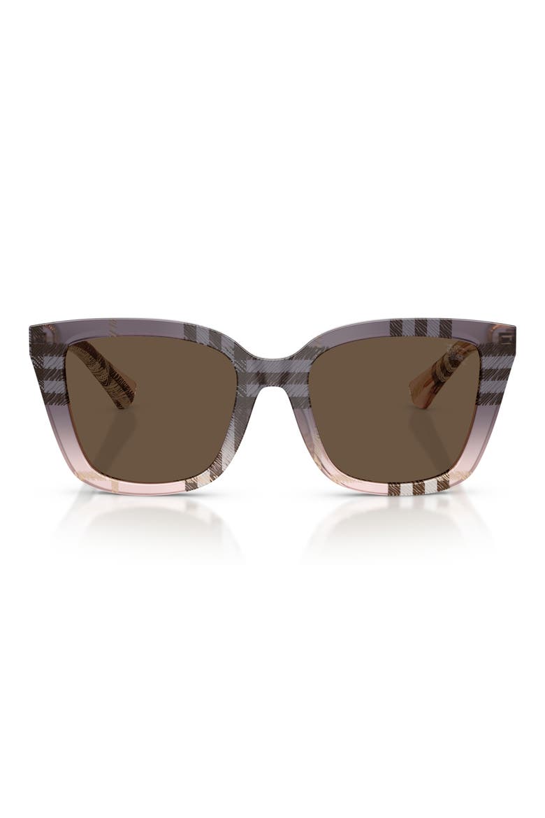 52mm Square Sunglasses, Main, color, CHECK GRADIENT ROSE / BROWN