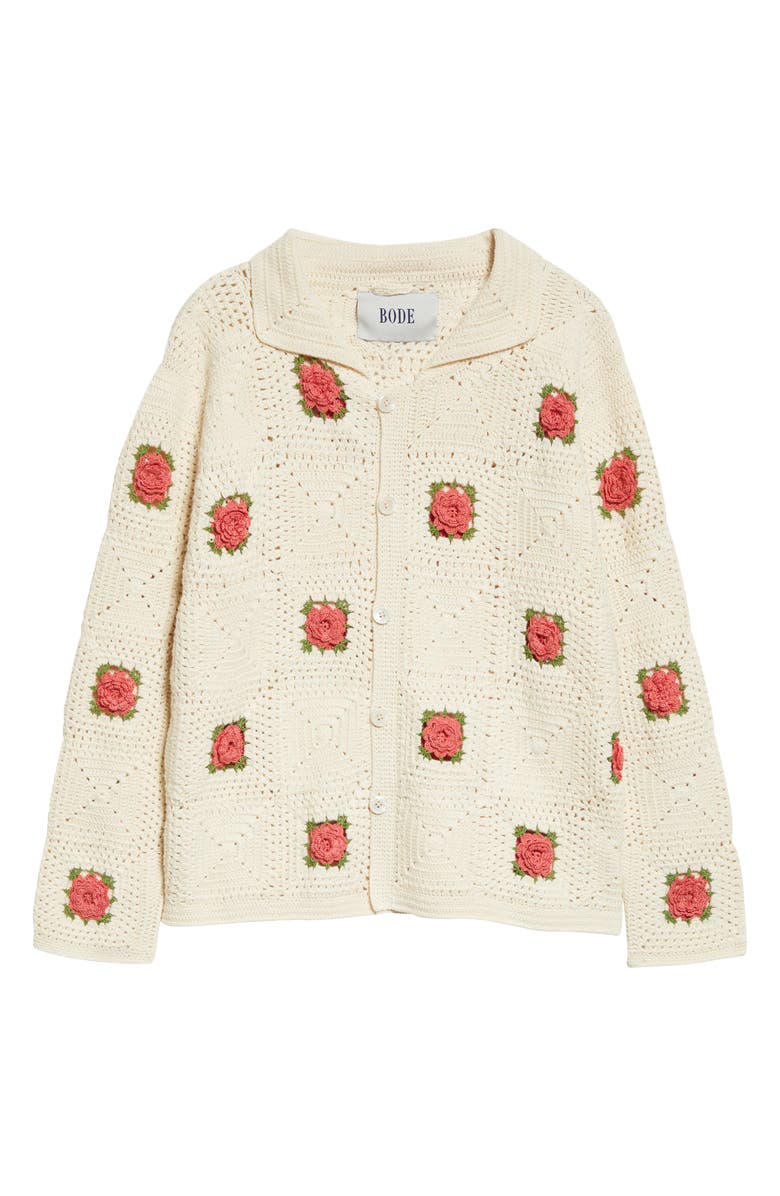 Bode Rosette Crochet Cotton Button-Up Shirt | Nordstrom