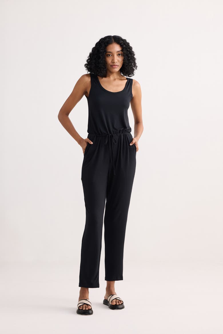 Relaxed Drawstring Jumpsuit, Alternate, color, Black
