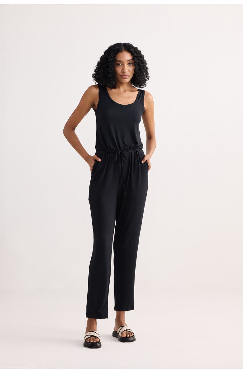 Reistor Relaxed Drawstring Jumpsuit, Alternate, color, Black