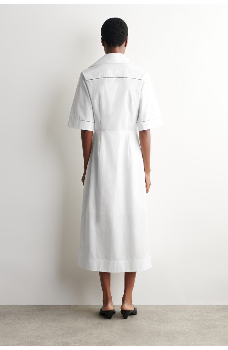 COS Embroidered Pima Cotton Midi Dress, Alternate, color, White