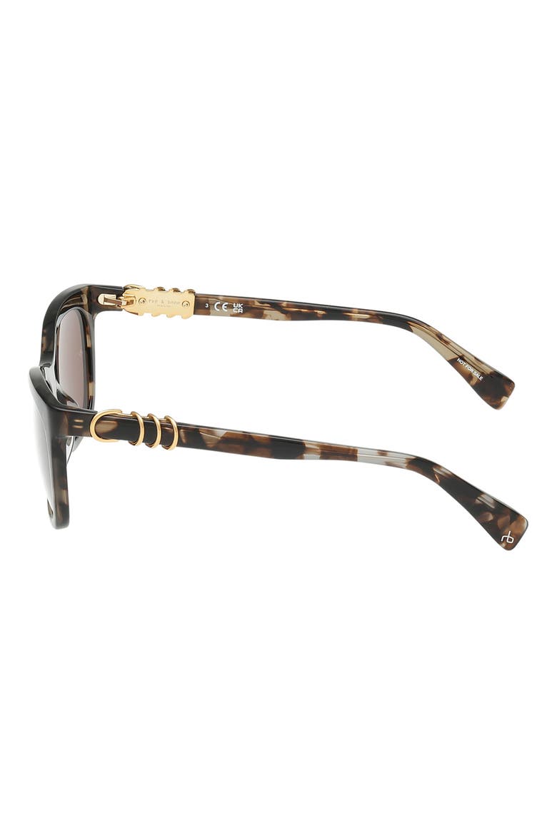 53mm Square Sunglasses, Alternate, color, TAN CRYSTAL TORT / SMOKE BROWN