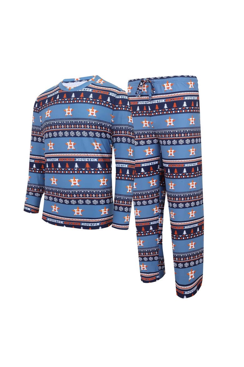 Men's Concepts Sport Navy Houston Astros Knit Ugly Sweater Long Sleeve Top & Pants Set, Main, color, Navy