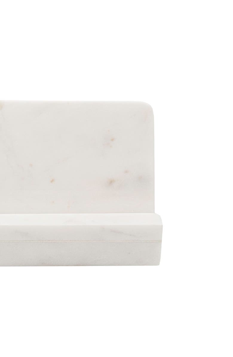 Foreside Home and Garden 7.75" x 8.5" Kendal White Marble Premium Kitchen Cook Book Holder w/ Foam Feet, Alternate, color, White
