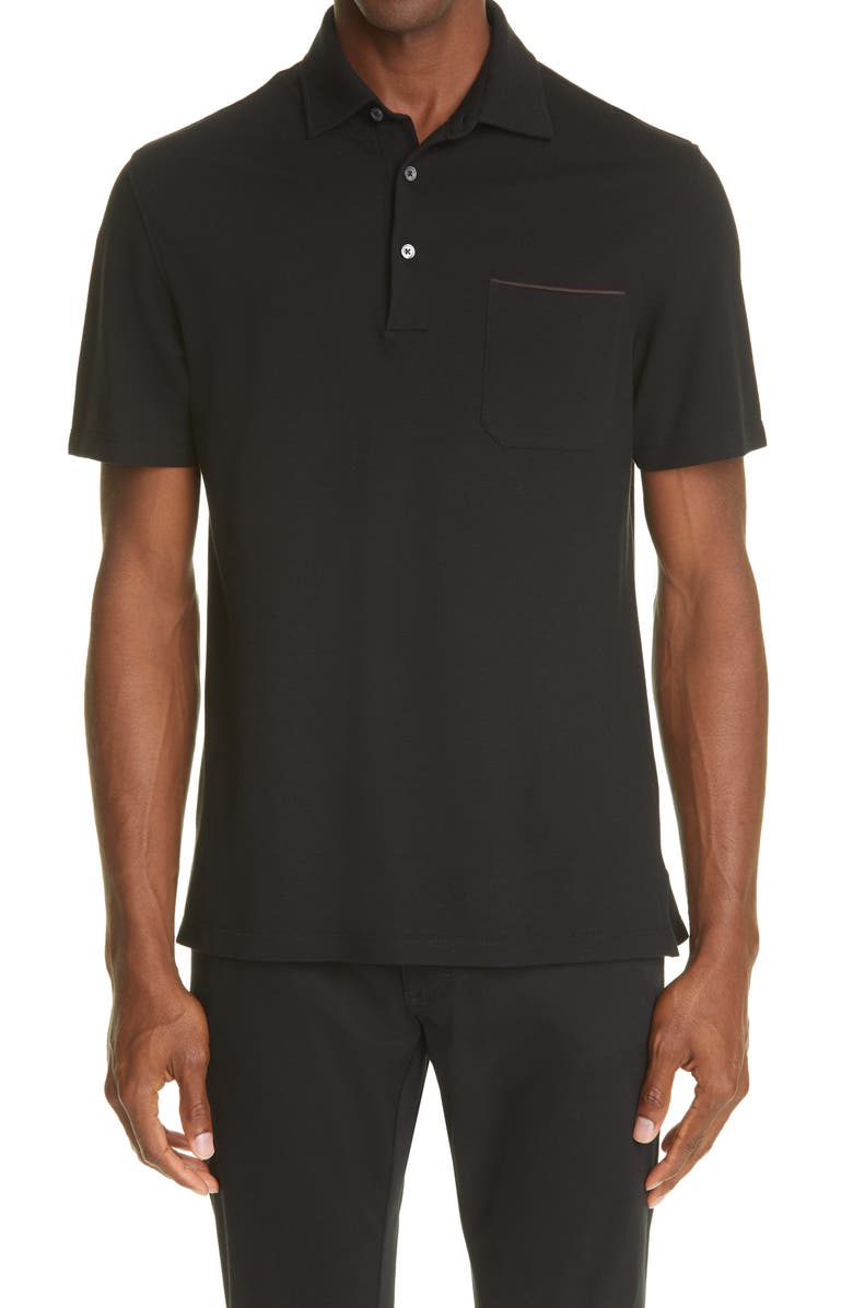 ZEGNA Cotton Piqué Polo Shirt, Main, color, 