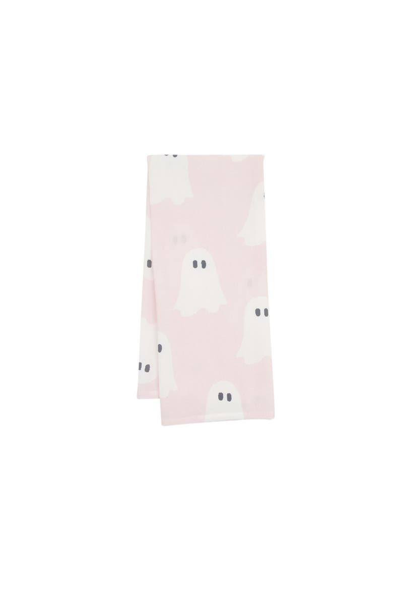 Boo Bash Ghosts 100% Cotton Pink Halloween Dishtowel, Main, color, Pink