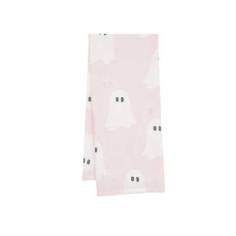 Boo Bash Ghosts 100% Cotton Pink Halloween Dishtowel