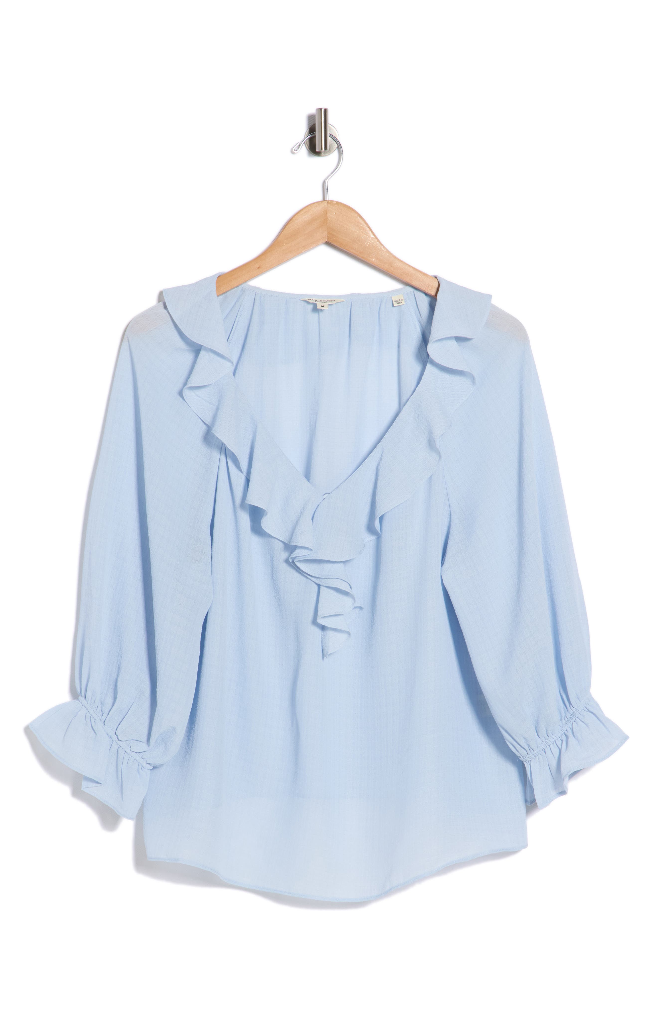 MAX STUDIO Ruffle V-Neck Top