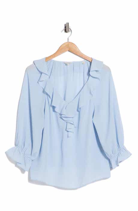 MAX STUDIO Ruffle V-Neck Top