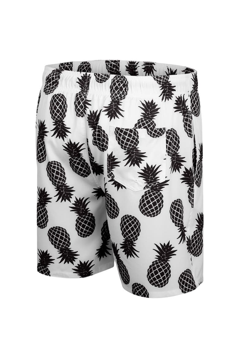 Men's Colosseum White/Black Army Black Knights Pineapple Swim Shorts, Alternate, color, White