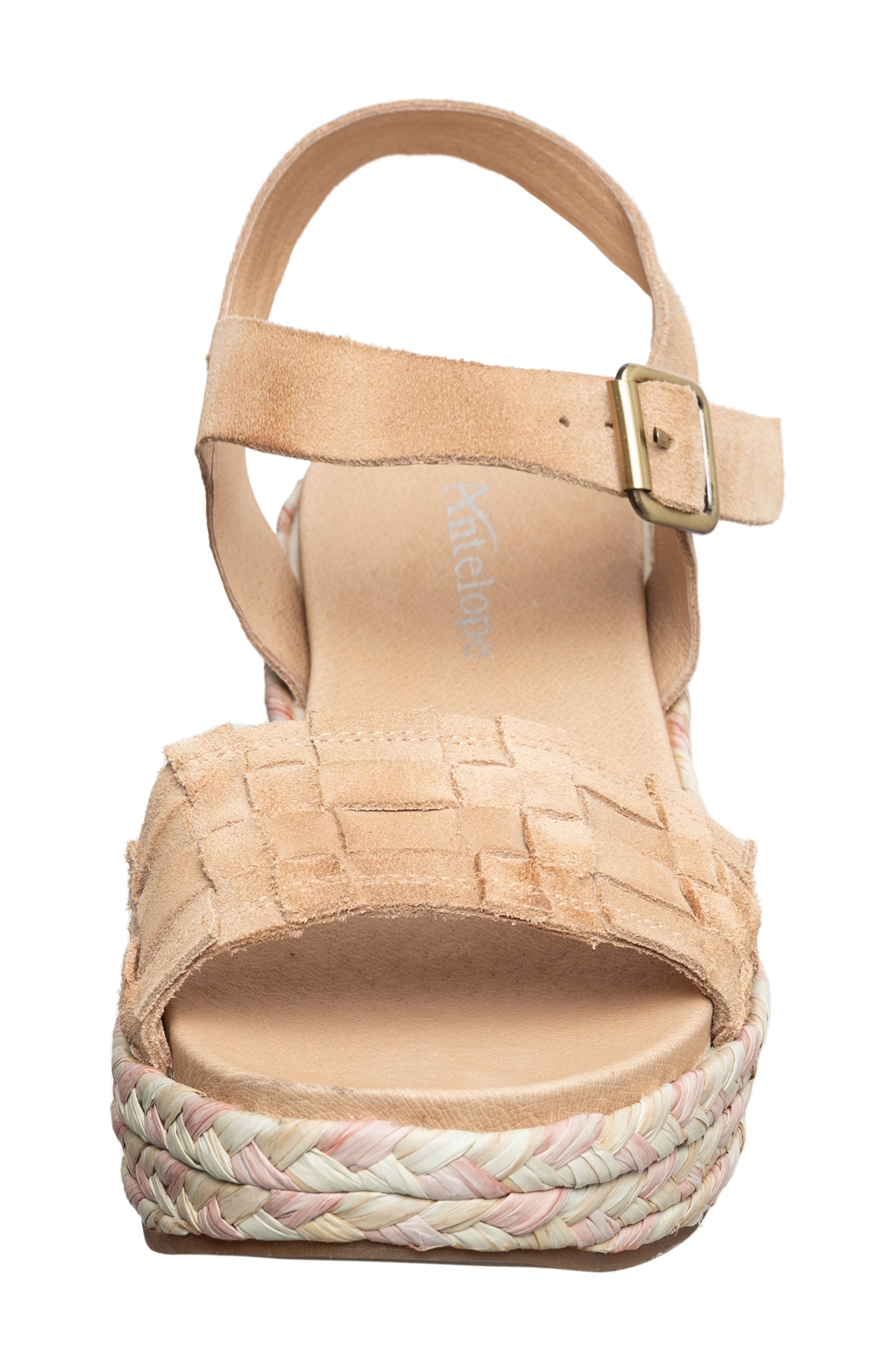 ANTELOPE Harlow Wedge Sandal, Alternate, color, Blush Suede