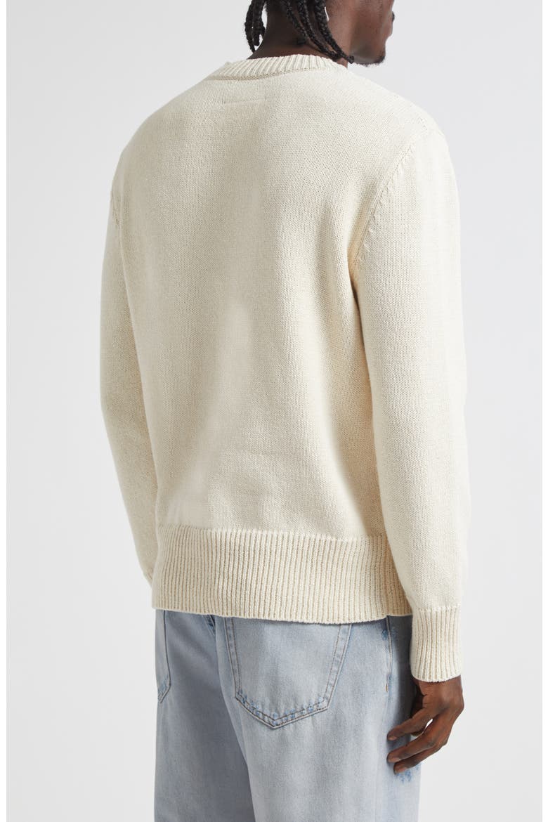Dot Motif Crewneck Sweater, Alternate, color, OFF WHITE