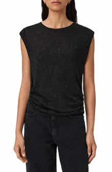Metallic Cap Sleeve Top