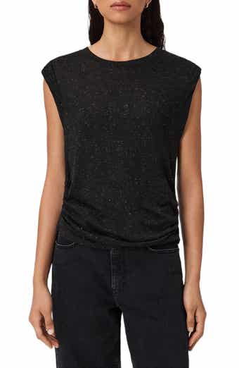 Metallic Cap Sleeve Top