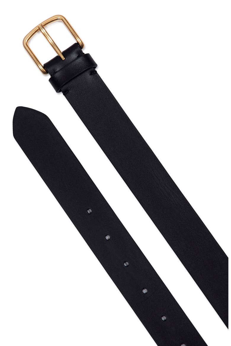 Kaia Leather Belt, Alternate, color, BLACK