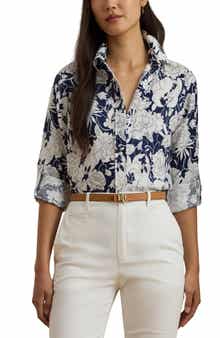 Lauren Ralph Lauren Karrie Floral Linen Button-Up Shirt
