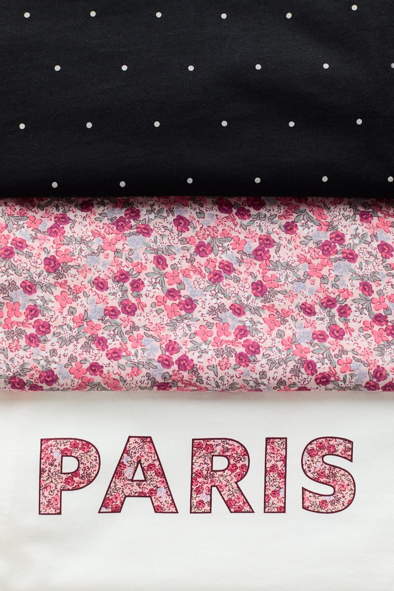 3-pack Cotton T-shirts, Alternate, color, Pink/Paris