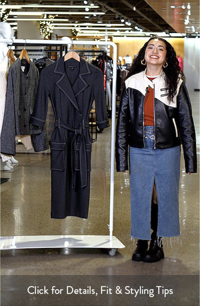 Iria Tie Belt Denim Sheath Dress, sales video thumbnail