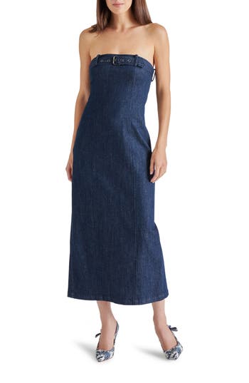 Steve Madden Prato Strapless Denim Midi Dress