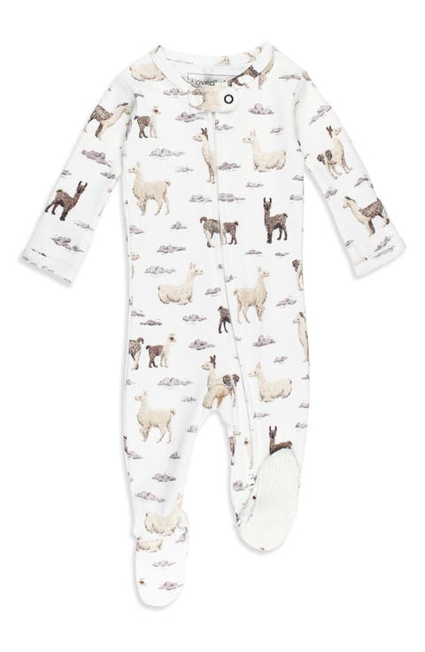 Print Organic Cotton Zip Footie (Baby)