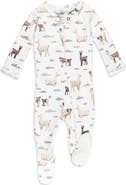 L'ovedbaby Print Organic Cotton Zip Footie