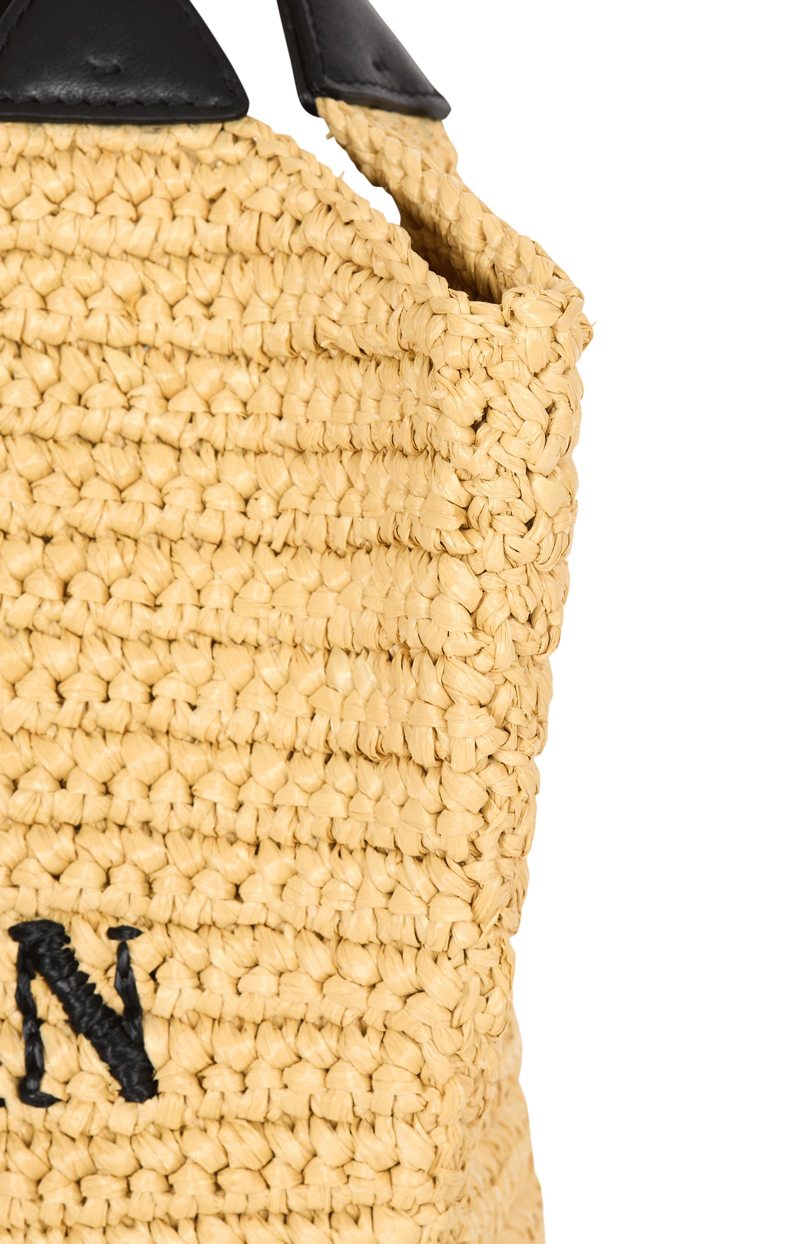 Balmain Mini Balmain crochet tote bag, Alternate, color, Beige