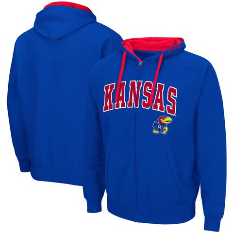 Men's Colosseum Royal Kansas Jayhawks Big & Tall Full-Zip Hoodie