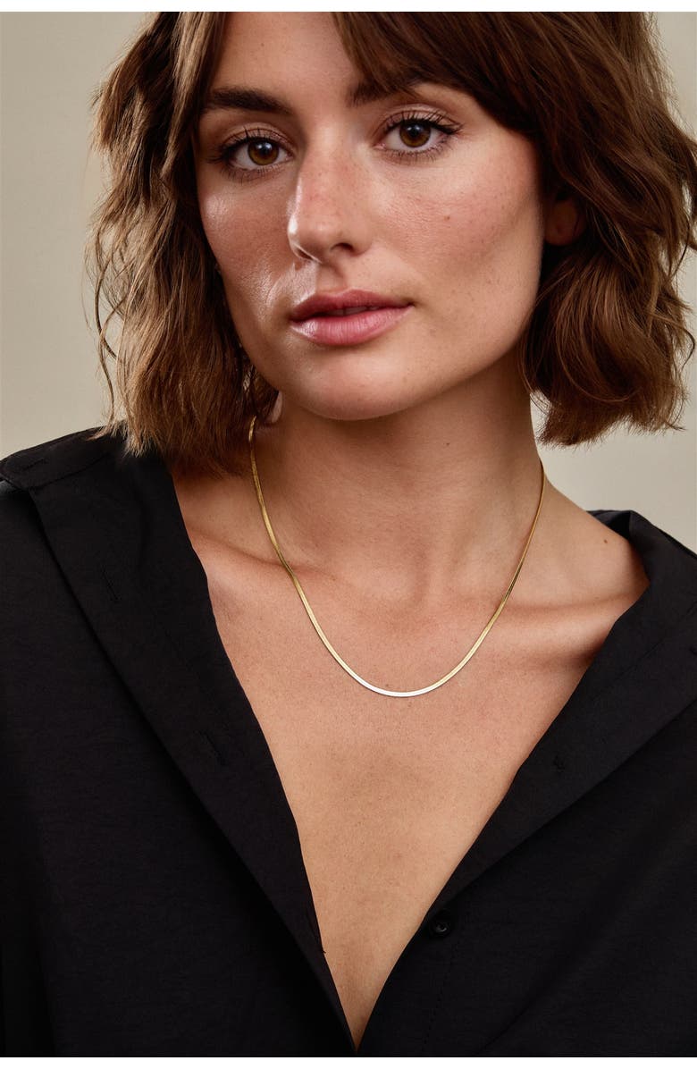 Set & Stones Farrah Herringbone Necklace, Alternate, color, Gold