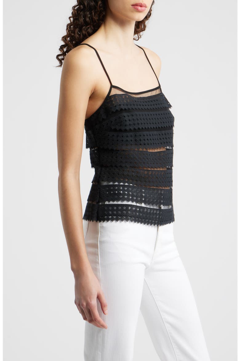 The Lattice Crochet Camisole, Alternate, color, BLACK