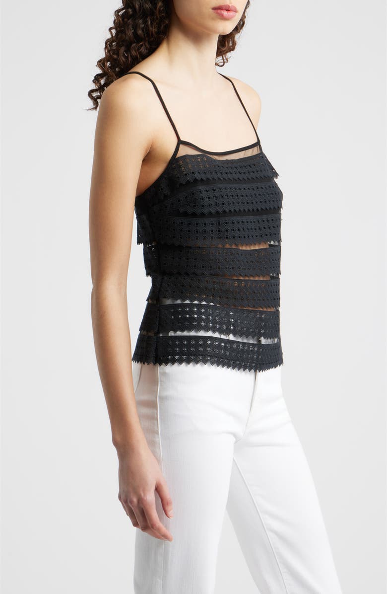 FRAME The Lattice Crochet Camisole, Alternate, color, Black