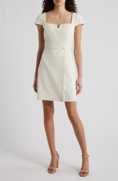 Notch Neck Crepe Dress