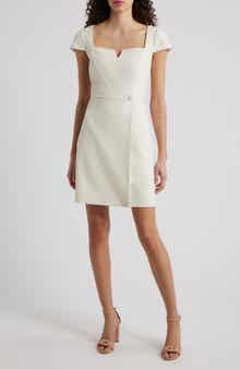 Notch Neck Crepe Dress