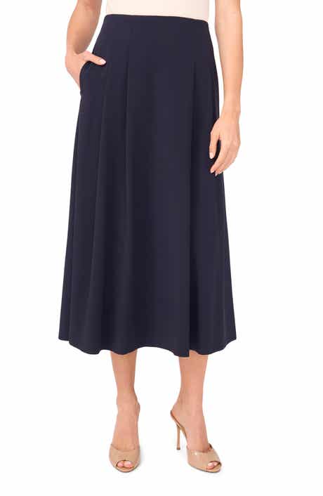 Halogen® Pleated A-Line Midi Skirt