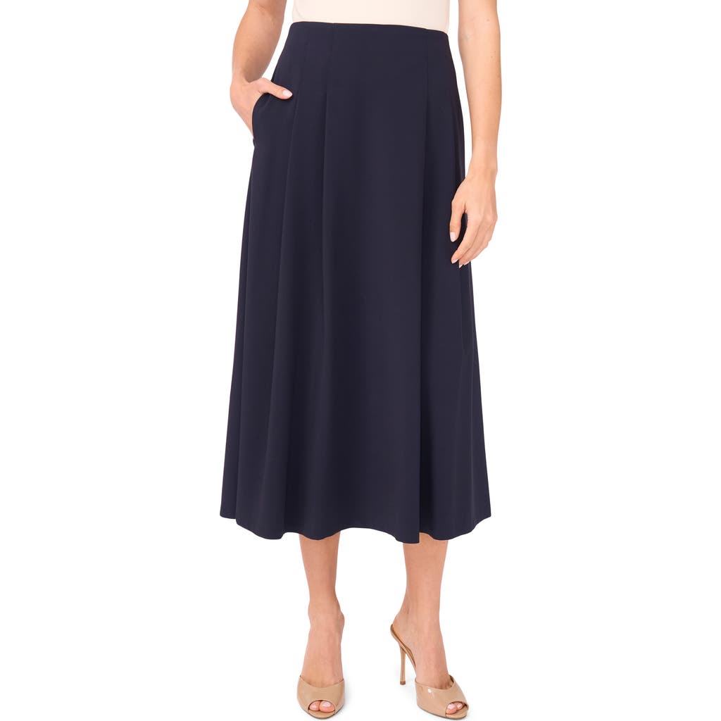 Halogen ® Pleated A-line Midi Skirt In Blue