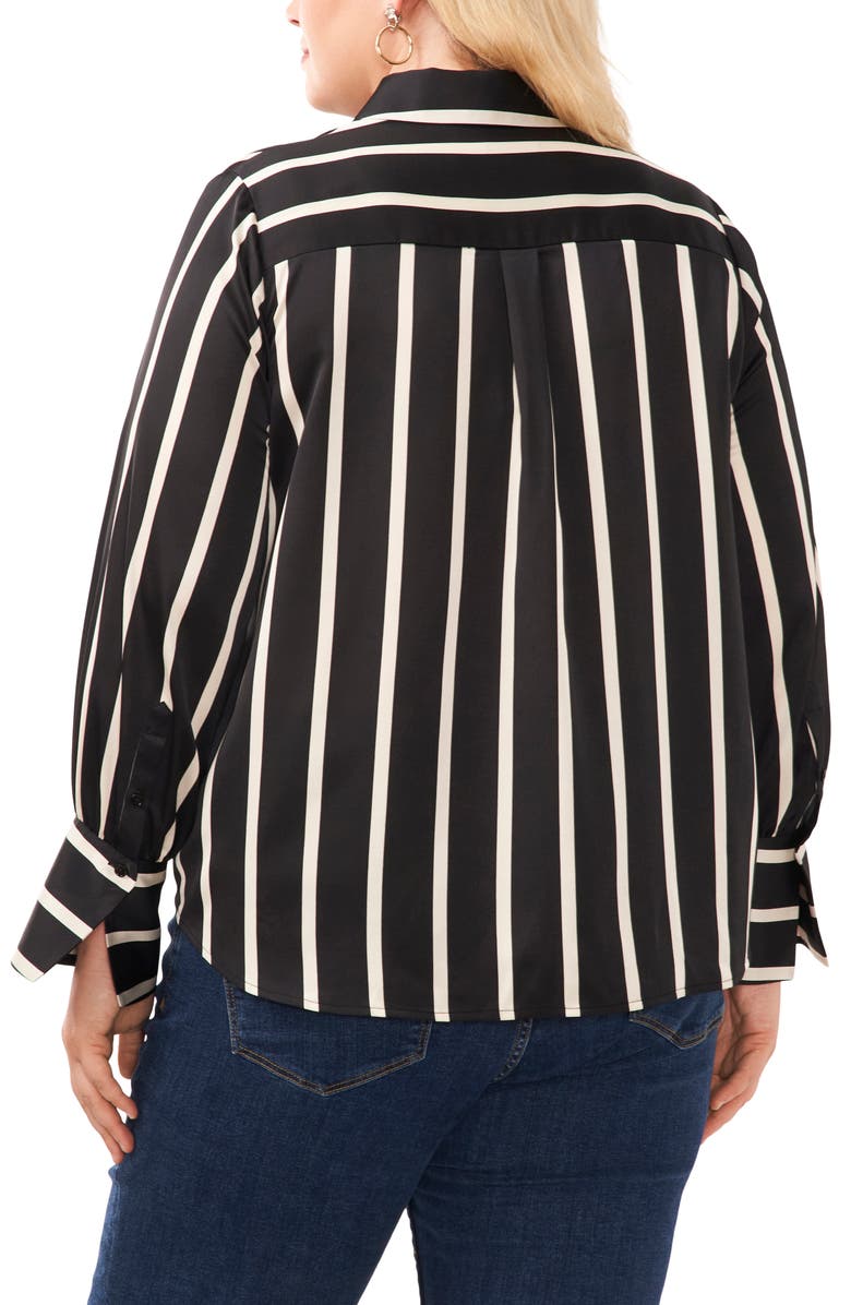 Vince Camuto Stripe Charmeuse Button-Up Shirt, Alternate, color, 