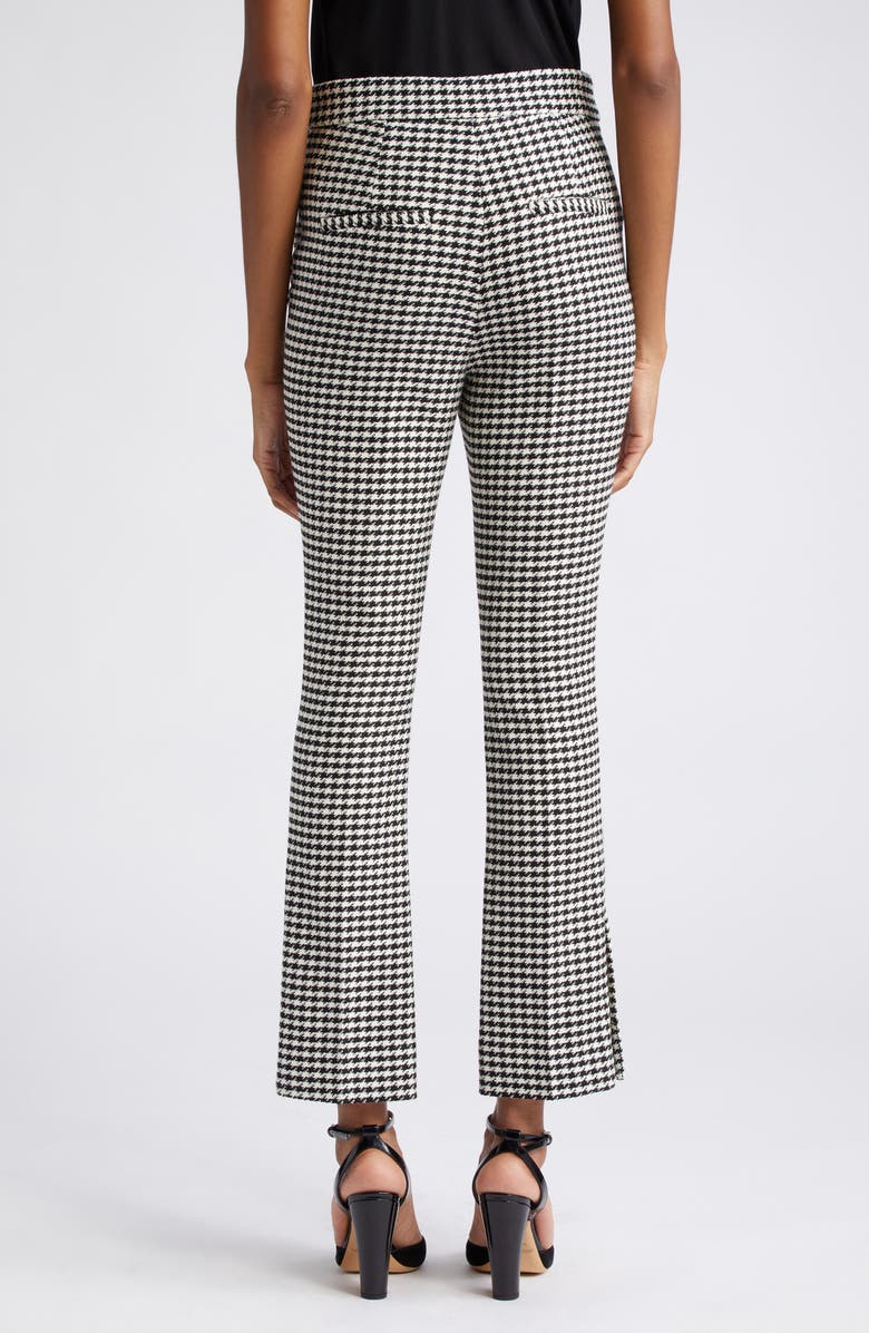 Veronica Beard Arte Houndstooth High Waist Slit Hem Flare Pants, Alternate, color, 