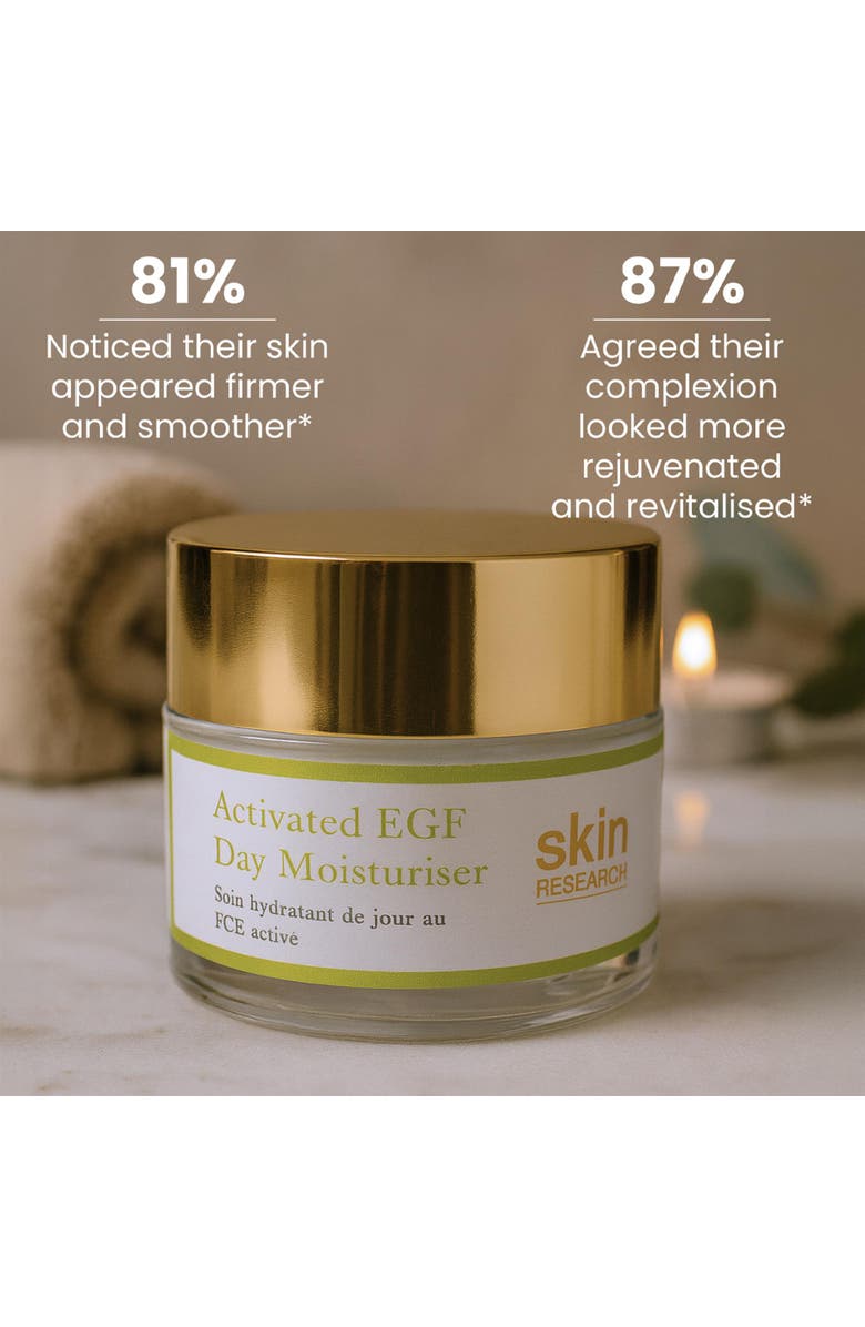 Skin Research Activated EGF Day Moisturiser 50ml for Loss of Firmness, Fine Lines & Wrinkles, Alternate, color, White