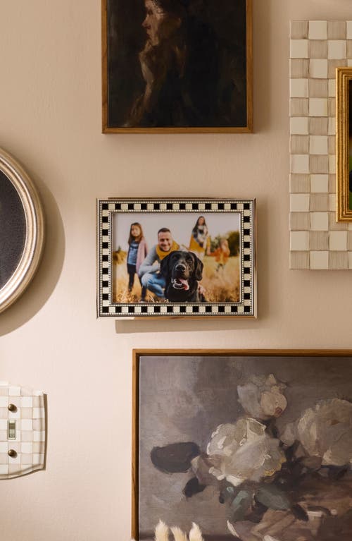 Mackenzie-childs Mackenzie Childs Celebrate Check 5 X 7-inch Picture Frame In Black