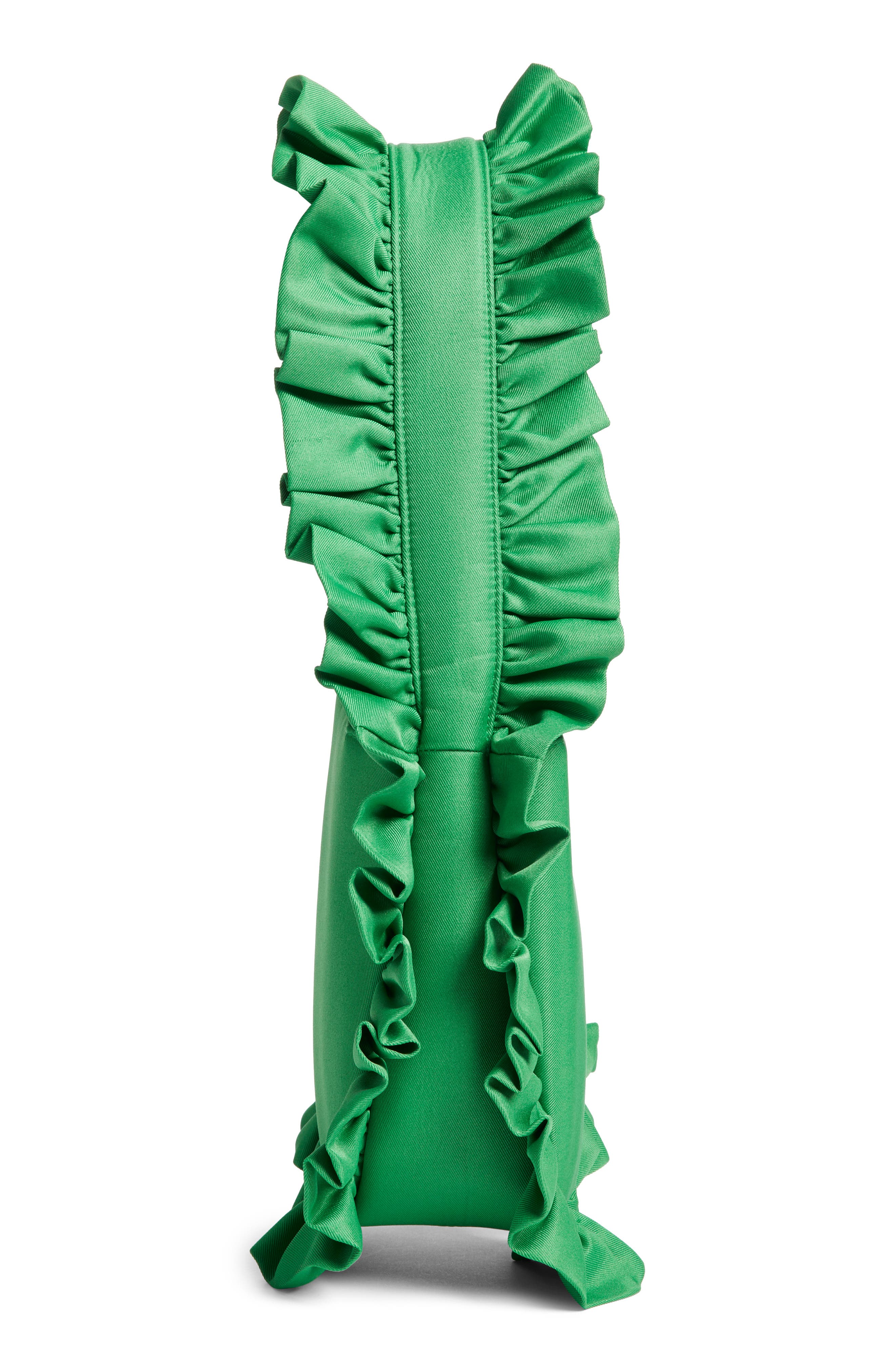 Baggy London Original Ruffle Twill Tote, Alternate, color, Jade Green