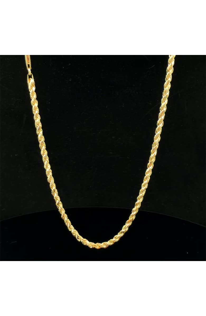Ancona Jewelry 14K Diamond Cut Rope 2.5mm 22in 6g Chain Necklace, Alternate, color, Yellow Gold