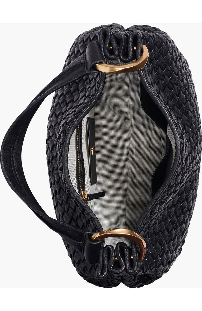 Donna Karan New York Glenwood Woven Shoulder Bag, Alternate, color, Black/Gold