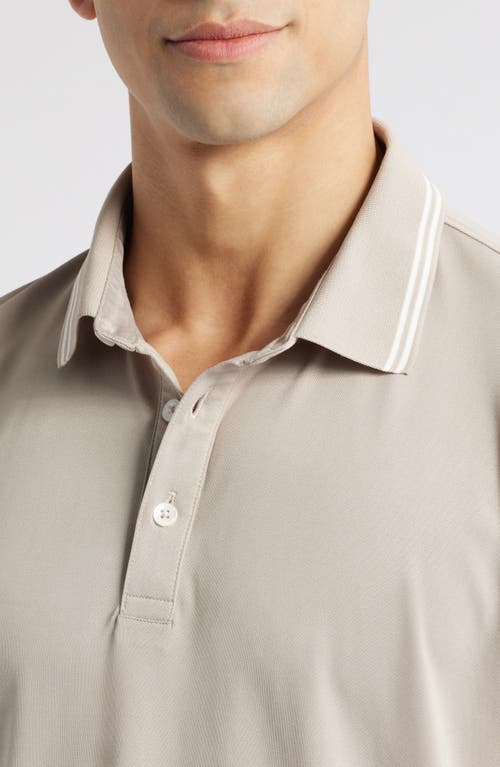 Swannies Thatcher Solid Band Collar Golf Polo In Tan