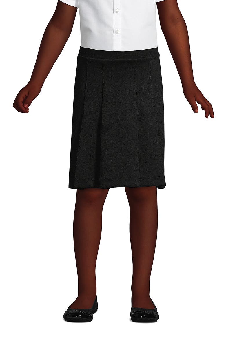 School Uniform Girls Ponte Pleat Skirt, Main, color, Black