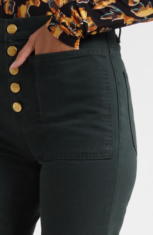 Ulla Johnson The Lou High Waist Flare Jeans In Green