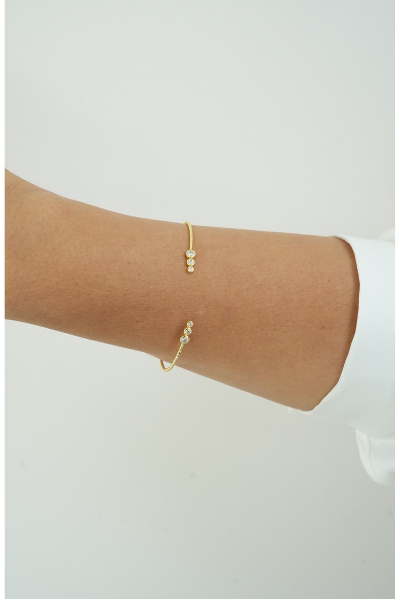 Memory Wire 18K Gold Plate Sterling Silver Cuff Bracelet, Alternate, color, GOLD