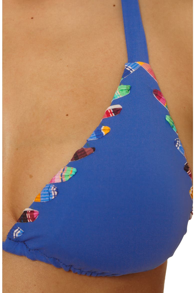 On the Edge Triangle Bikini Top, Alternate, color, LAPIS