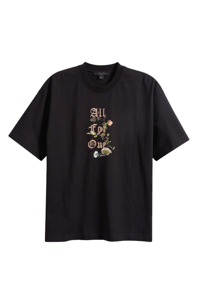 AllSaints Oneness Etta Embroidered Graphic T-Shirt, Alternate, color, Black